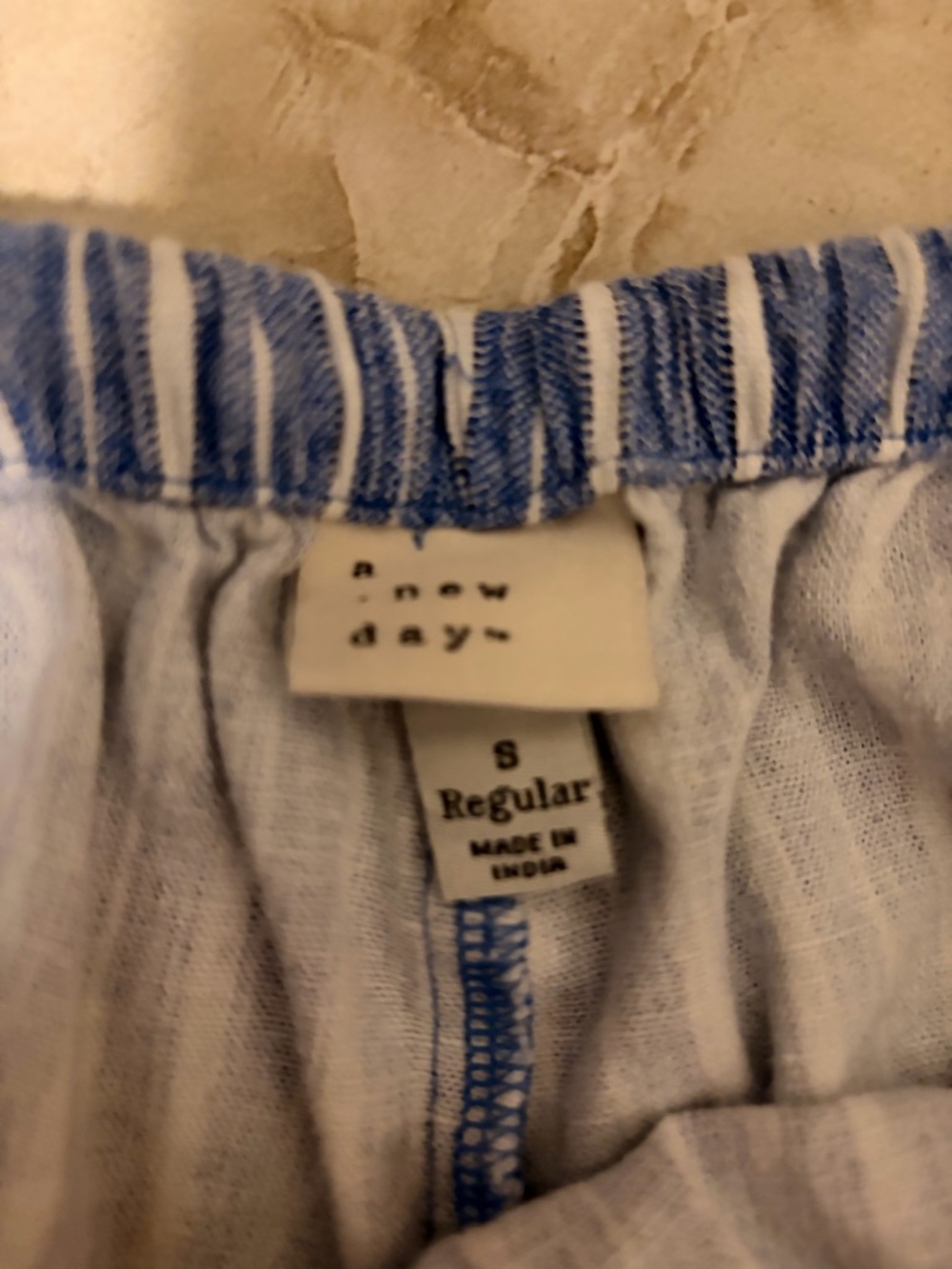 A New Day Blue / White Stripe Size Small Length 29" Linen Blend - Picture 4 of 4